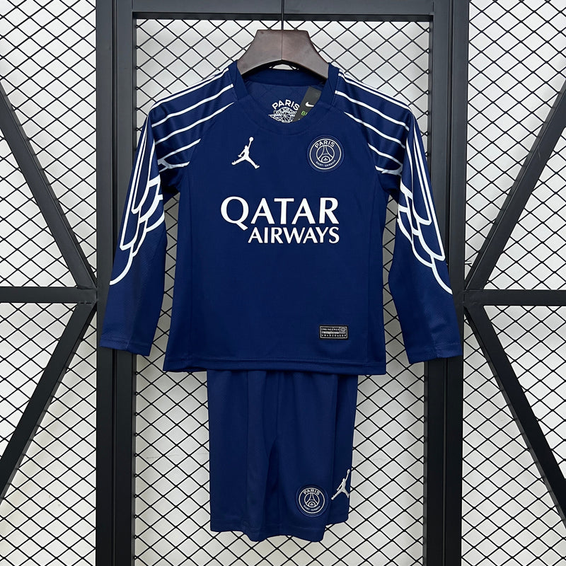 Maillot à manches longues et short PSG Jordan Fourth 24/25 pour enfant - avec des chaussettes