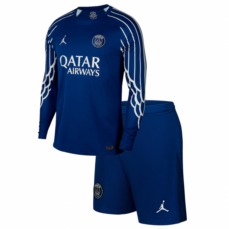 Maillot à manches longues et short PSG Jordan Fourth 24/25 pour enfant