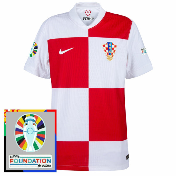 Maillot Croatie home 24/25 - avec patch Euro 2024 et Fondation Patchs de tournoi